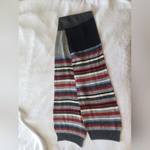 Mens WooL Scarf 9"Wide 72"Long Blue Gray Red Cream